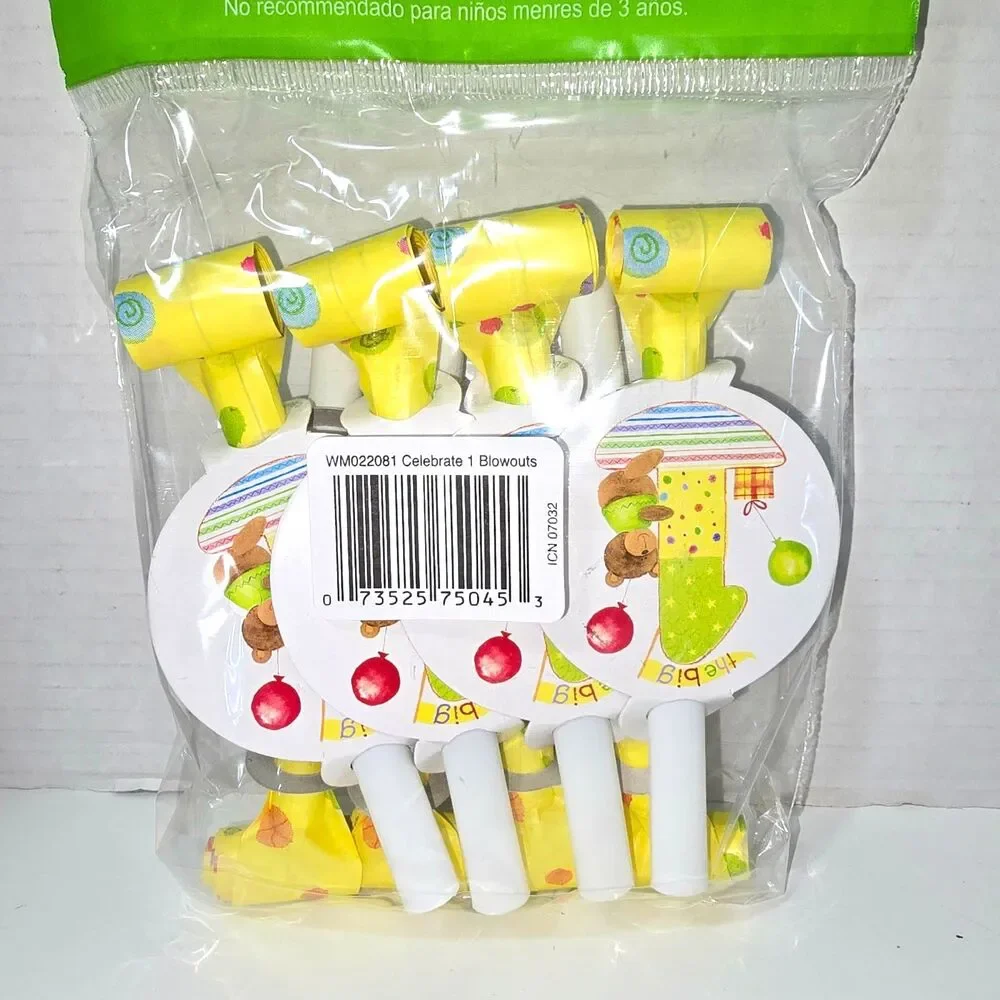 192ct Quiet 1st Birthday Blowouts Party Favors Teddy Bear Theme New Sealed
